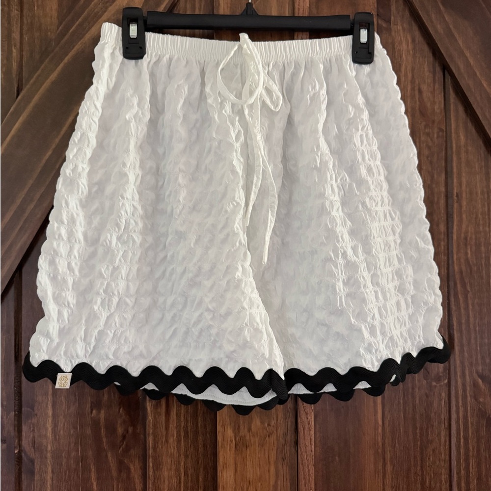 Simply Southern White Shorts with Black trim